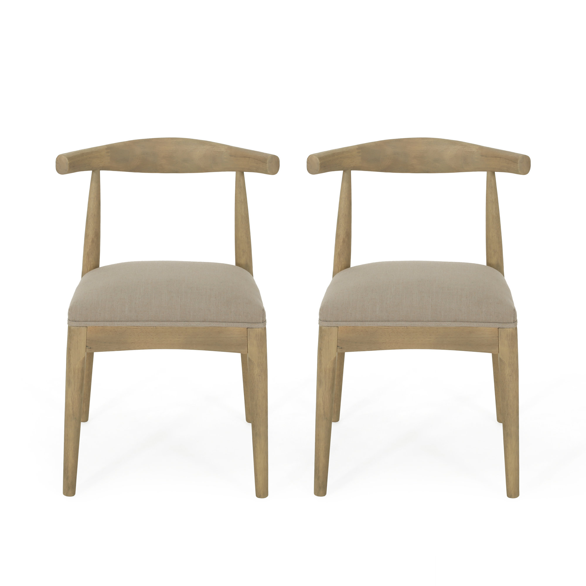 Asheboro Upholstered Wing Back Side Chair, Light Ash, Pebble Linen