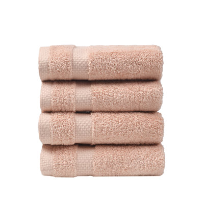 SOFE H&L | OLEA Luxury Turkish Cotton Set of 4 Hand Towel Blush | Soft, Plush, and Hotel Quality