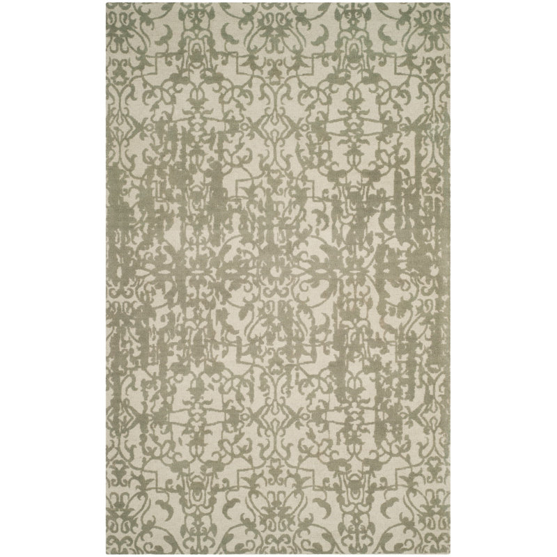 Restoration Vintage Hanf Tufted Wool Pile Oriental Rug, Rectangle 3' x 5'