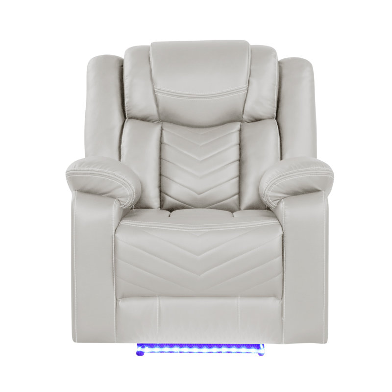 Fauteuil inclinable électrique moderne et contemporain avec cadre en bois et en métal beige