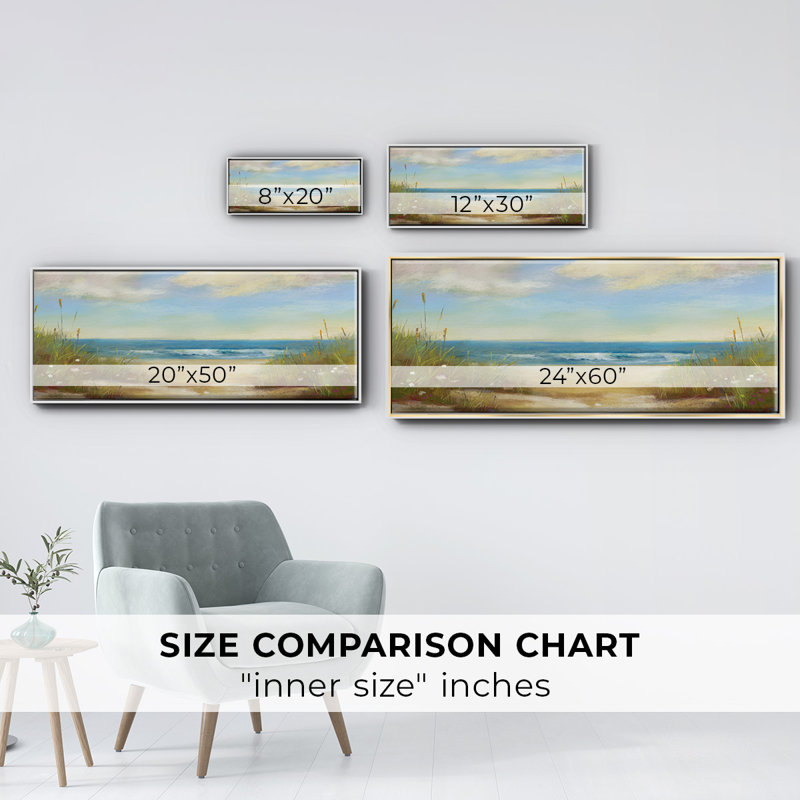Serenity I- Framed Canvas, 12" H x 30" W