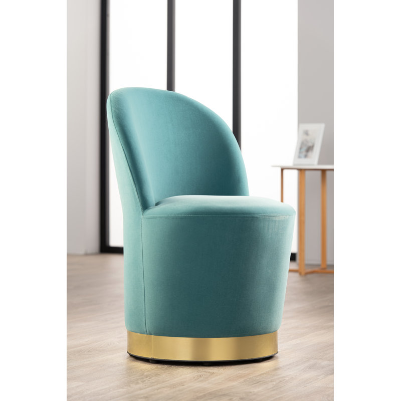 Audrey Velvet Slipper Chair, Teal
