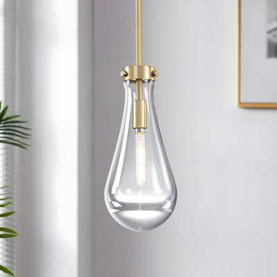 1-light Raindrop Modern Thick Glass Pendant
