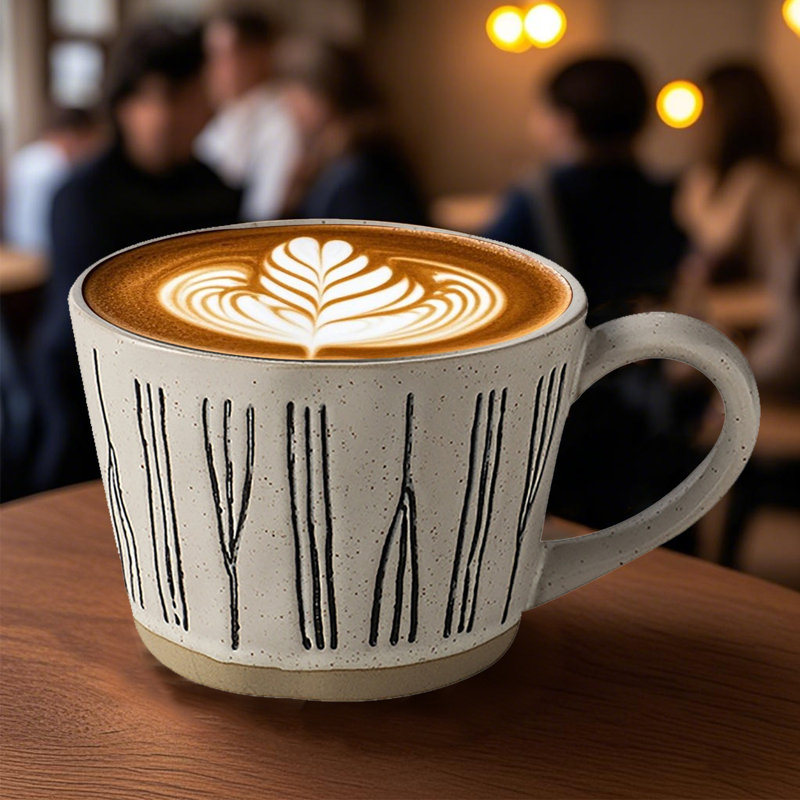12 oz. Ensemble de grandes tasses en porcelaine décoratives peintes à la main Elegant, Ensemble de 2