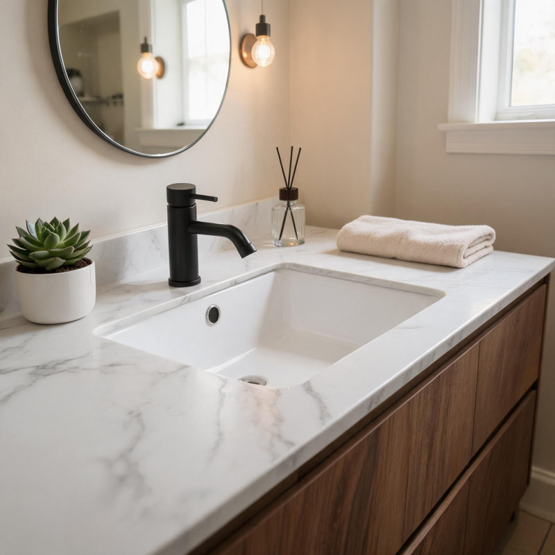 Lavabo de salle de bain encastré en céramique blanc laiteux de 45,7 cm x 35,6 cm avec trop-plein et vasque profonde.