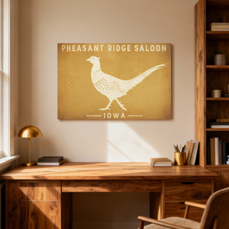 Animaux, panneau de faisan, Saloon, Iowa, H 20 po x l 30 po