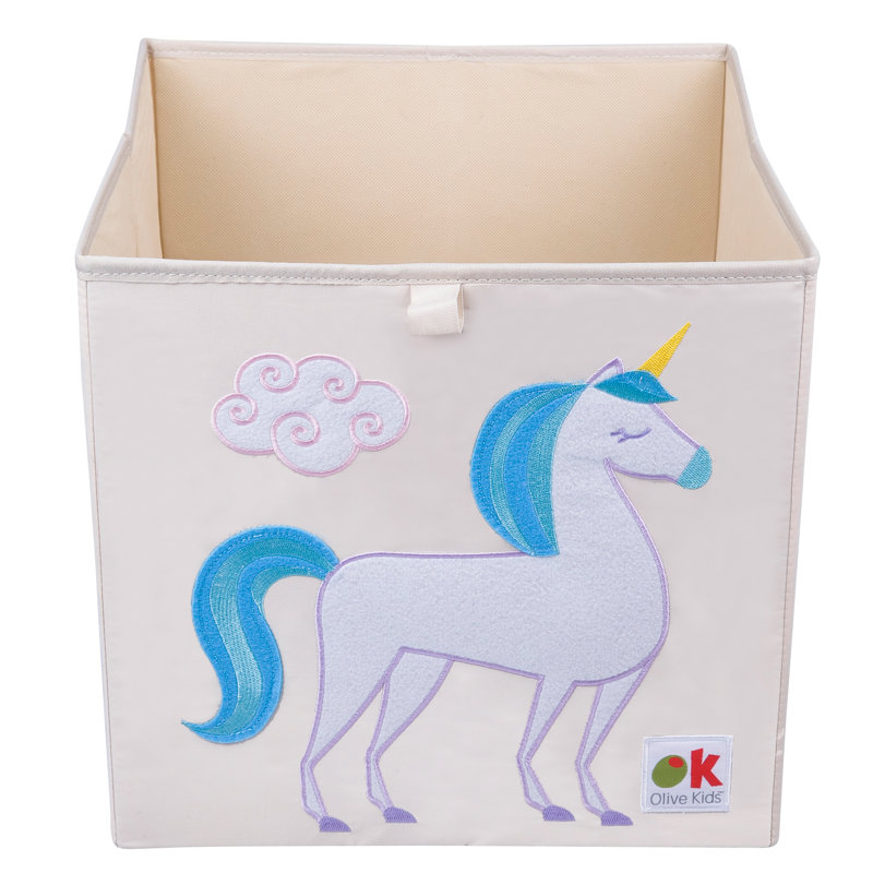 Cube de rangement 13 po Wildkin Kids - Organisateur durable pour jouets, livres et fournitures artistiques - Licorne