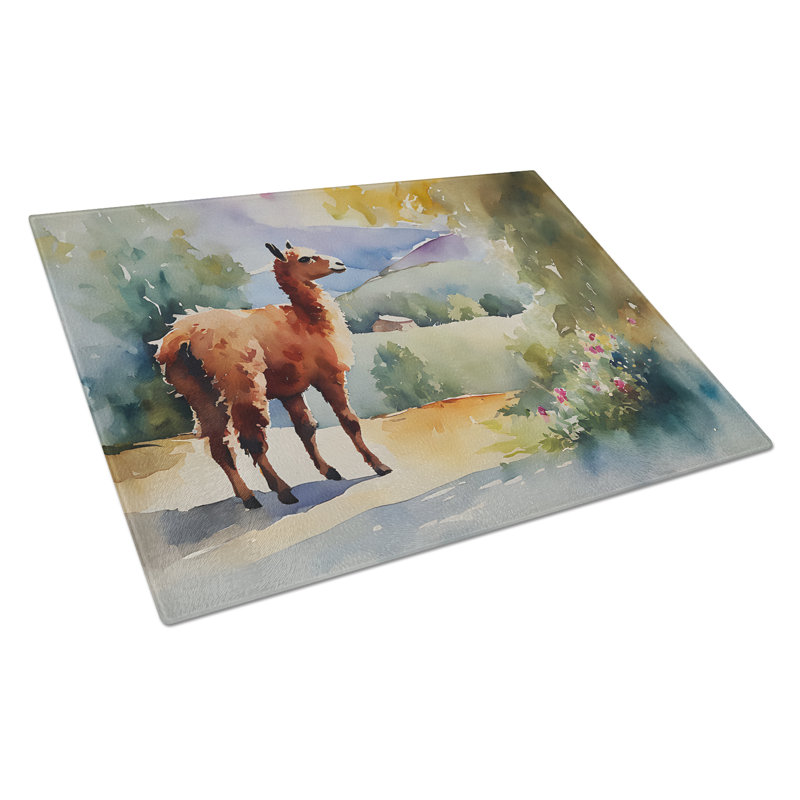 Llama Glass Cutting Board Large