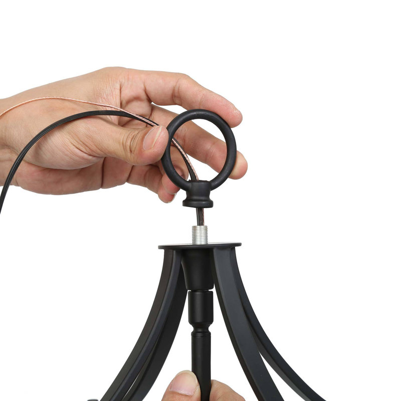 Lustre tambour à 4 lumières Altheia, Structure circulaire noire