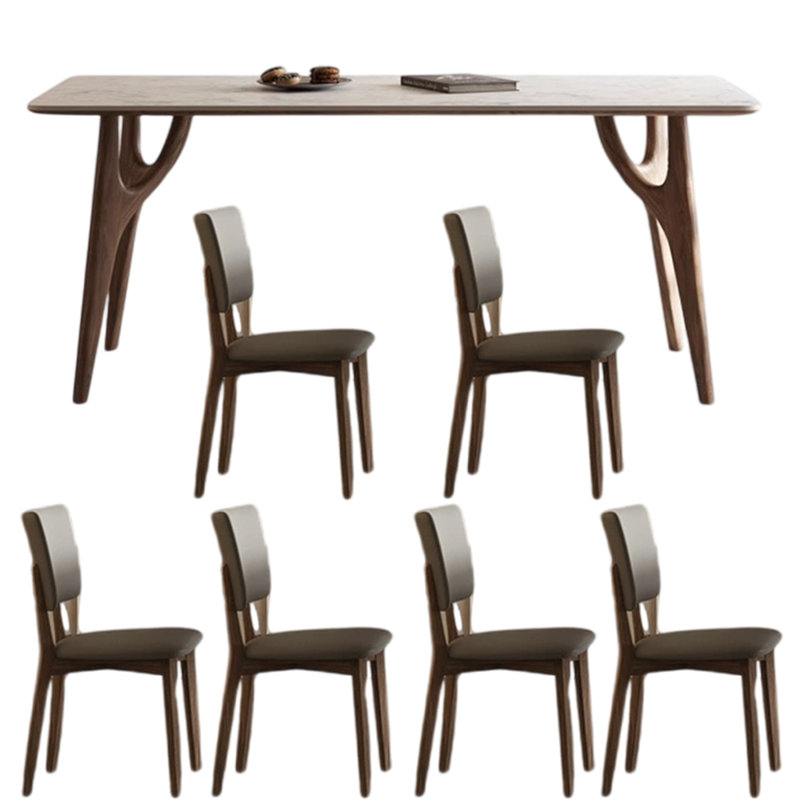 Modern simple home rectangular dining table sets, 29.53"H x 62.99"L x 31.5"W