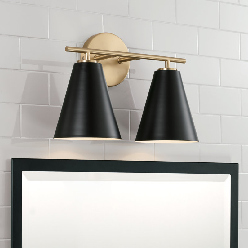 Éclairage pour meuble-lavabo à 2 lumières à intensité variable Charlie, Noir
