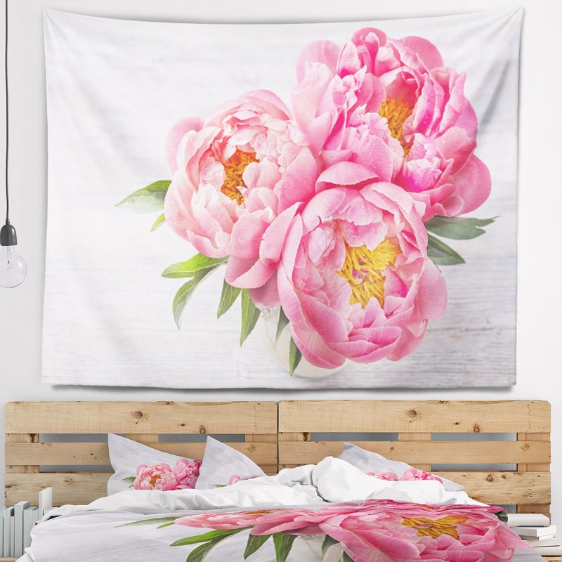 Bouquet de pivoines dans un vase, H 32 po x l 39 po