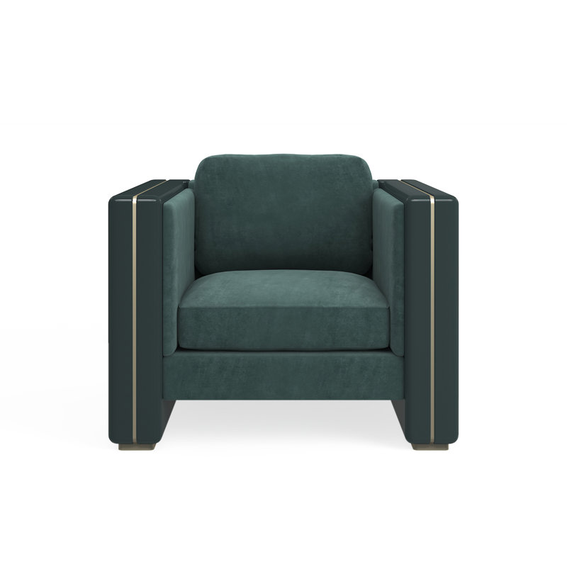 Caracole Armchair, Green, Green Polyester