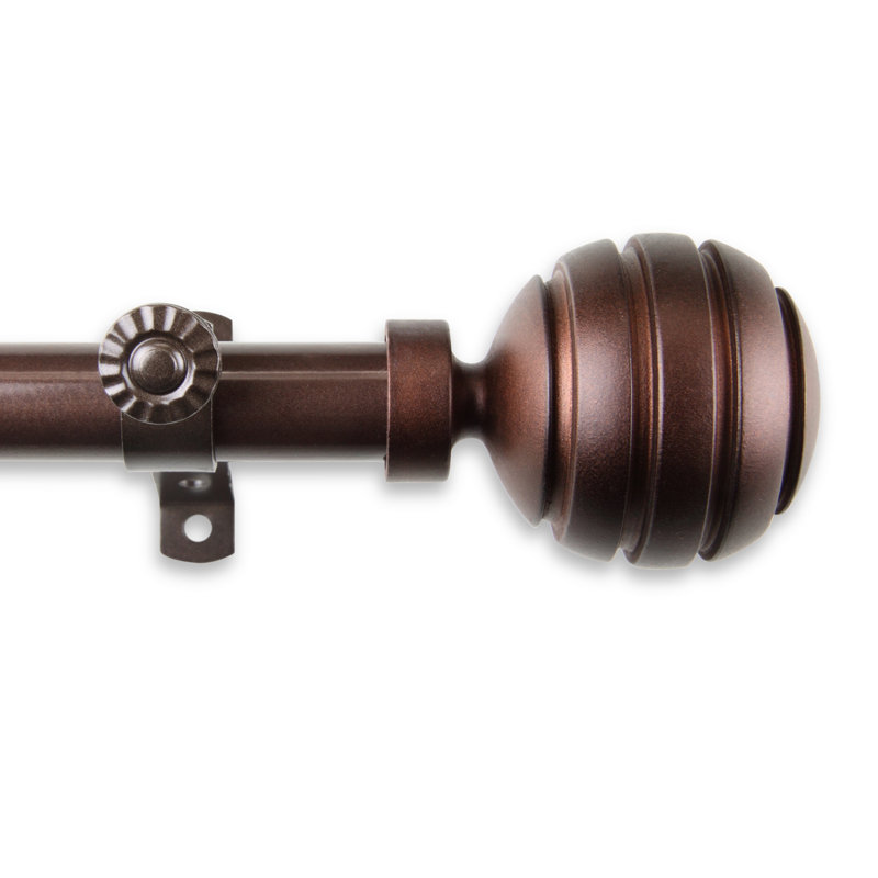 Tringle à rideaux simple pour fenêtre à 4 côtés Pepin, Cacao, 18 po à 28 po (chaque côté)