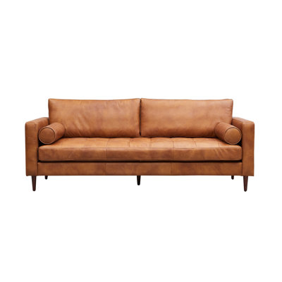 Contemporary 85'' Leather Sofa