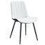 Chaise de salle à manger à coussins de siège allongés (4) - Blanc et noir, structure de pieds en métal pour un soutien robuste en cuir synthétique-657317105