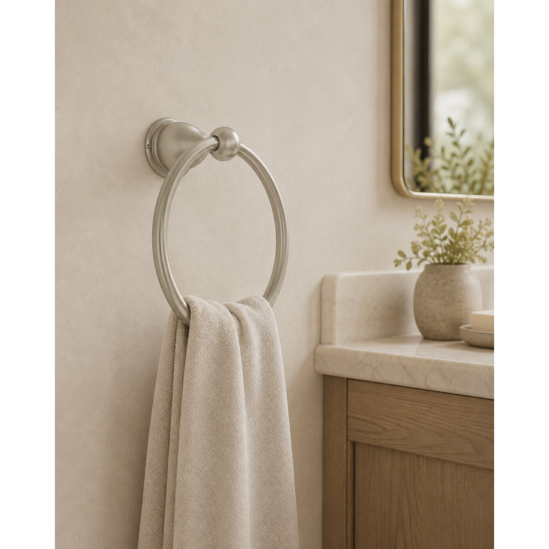 Porte-serviettes à anneau fermé pour salle de bain Marco - Fabriqué en polycarbonate durable, Nickel