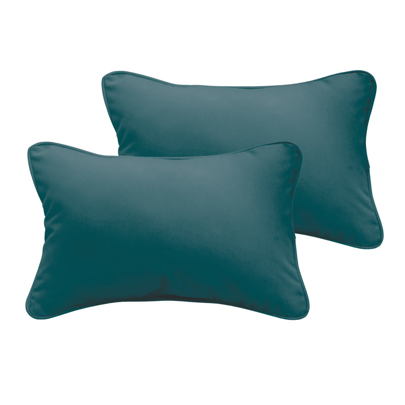 Selene Outdoor Reversible Throw Pillow, 12" x 18", Crimson