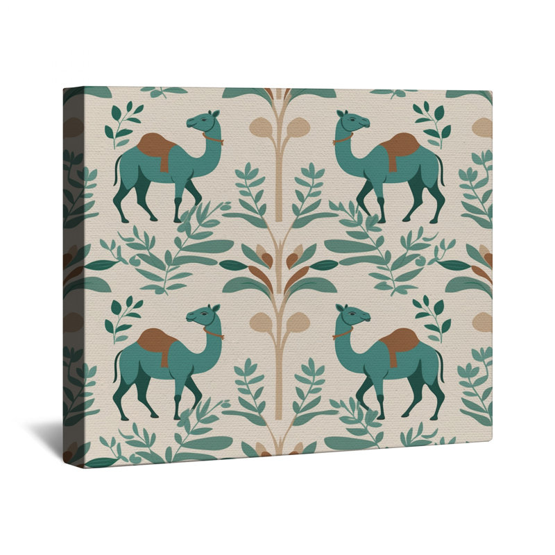 Toile de galerie Camel à motif botanique en plusieurs tailles, 20 po x 24 po