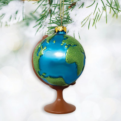 Magnifique globe terrestre ornement de Noël