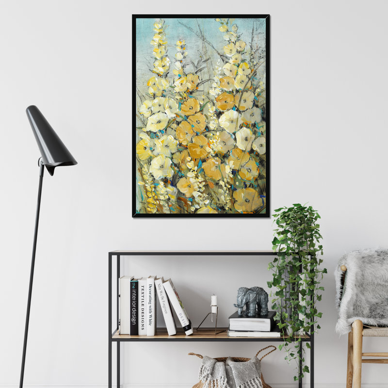 Cluster Of Hollyhock II by Timothy O' Toole - Painting, Black Framed Paper Print, 80cm H x 55cm W