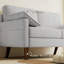 Canapé 3 places en velours 66,5 po avec 2 coussins, gris-1018337355