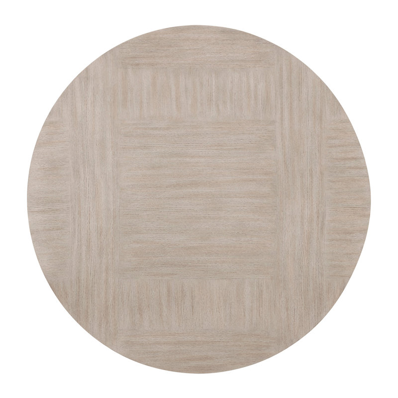 Table de salle à manger ronde contemporaine, fini gris pâle et blanc, meuble en bois durable, 1 pièce