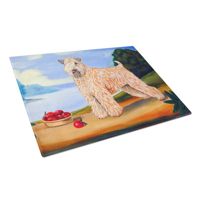 Planche à découper en verre trésors caroline Wheaten Terrier