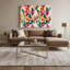 «Hawaiian Geometric Flowers», art mural sur toile beige-1070343463