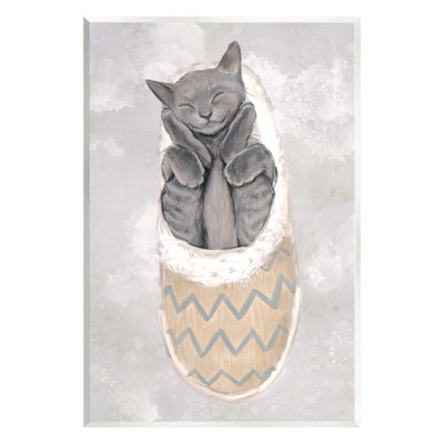 «Grey chaton» endormi sur bois par Ziwei Li