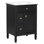 Meuble-lavabo de 24 po avec lavabo, armoire en bois massif et panneau de fibres à densité moyenne avec un tiroir rabattable, deux tiroirs standard et une tablette réglable, meuble-lavabo noir autoportant pour rangement de salle de bain
