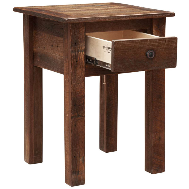 Fireside Lodge Barnwood One Drawer Nightstand