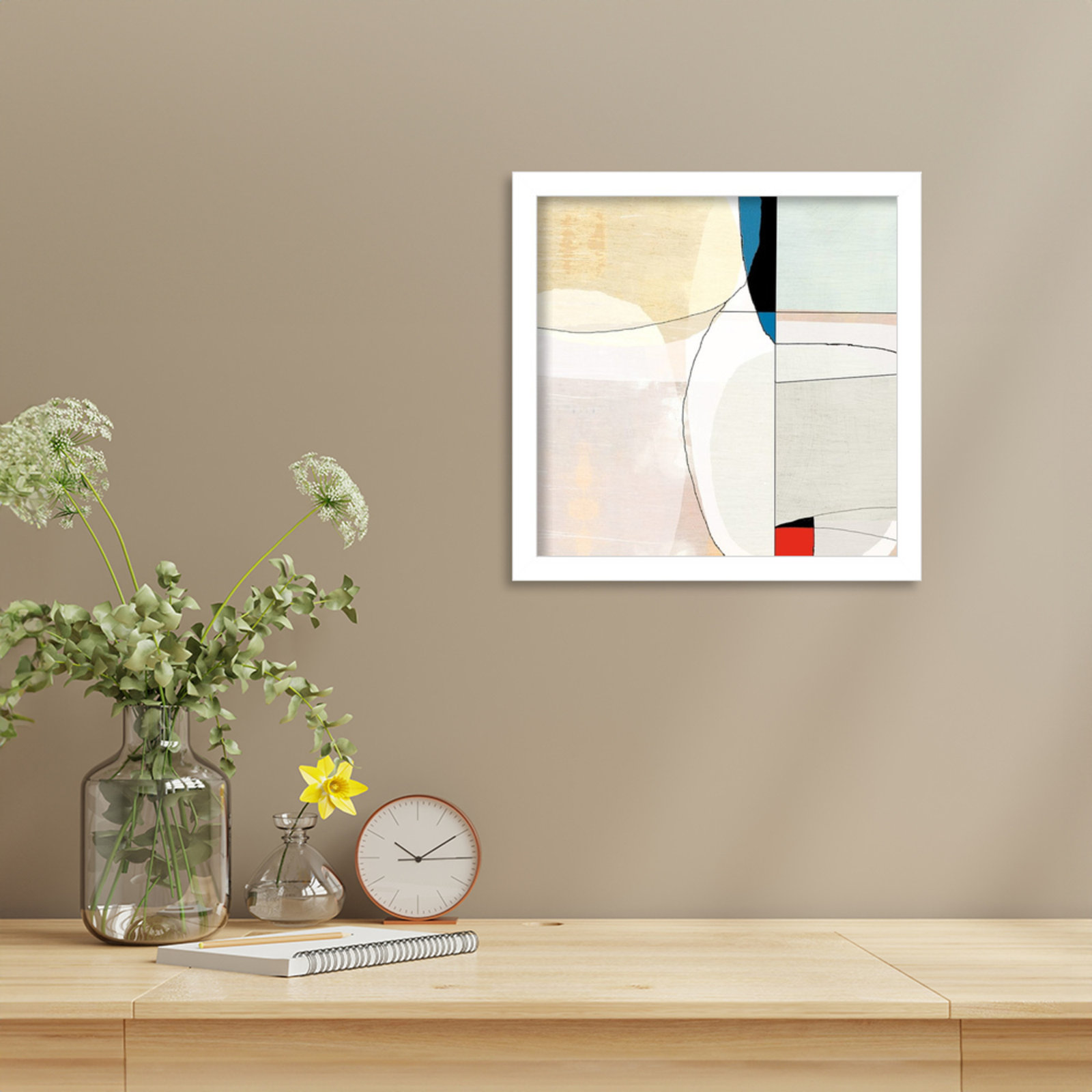 Beholder IV by Flagler Wood Framed Wall Art Print, 13" H x 13" W, White