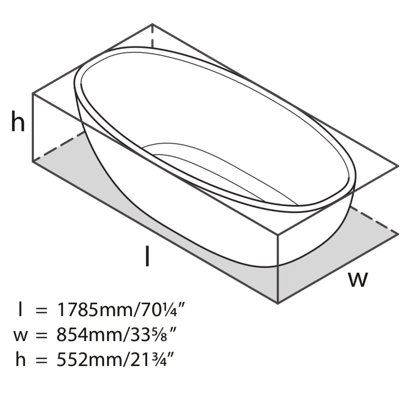 Barcelona 70.25" x 33.625" Freestanding Soaking Bathtub