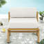 Chaises longues confortables, ensemble de patio moderne en teck d'aspect fer