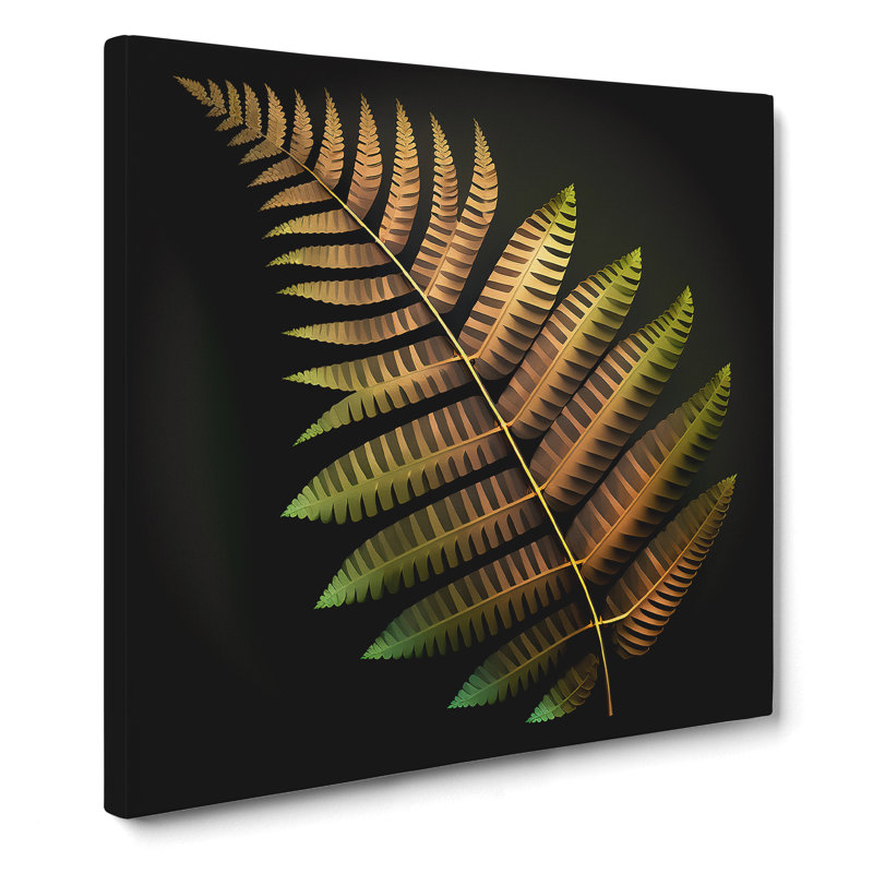 Fern Leaf Polygon - Wrapped Canvas, 50cm H x 50cm W x 3cm D