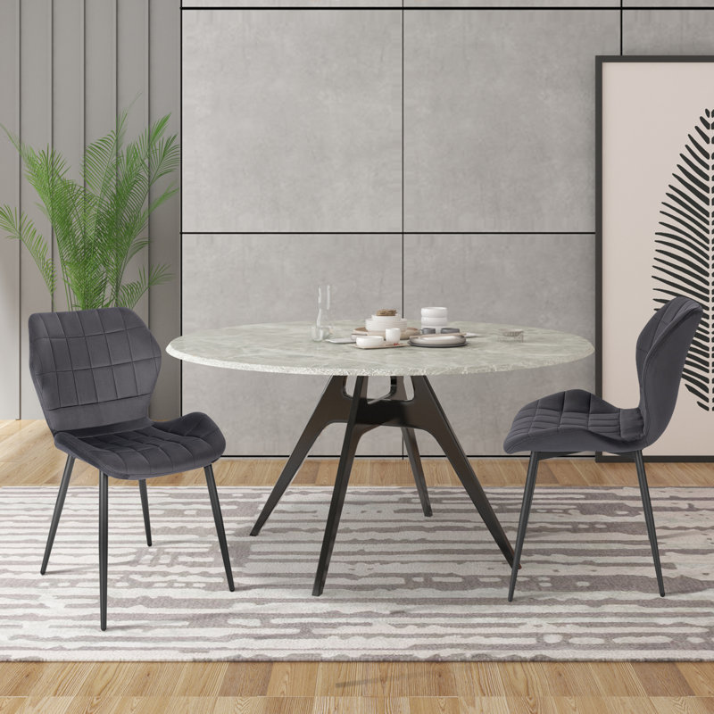 Huttonsville Upholstered Dining Chair, Dark Grey