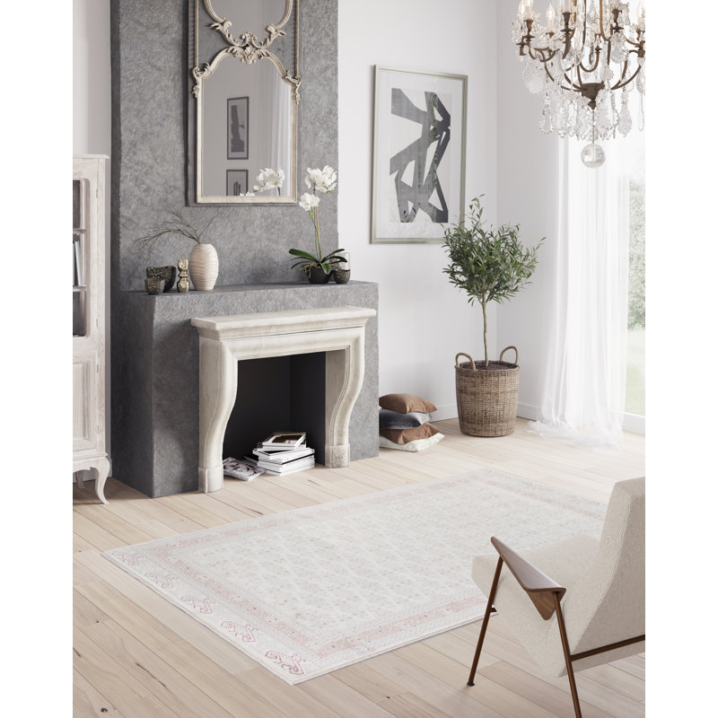 Jalynn Soft Low Pile Cream Rug, Rectangle 120 x 170cm