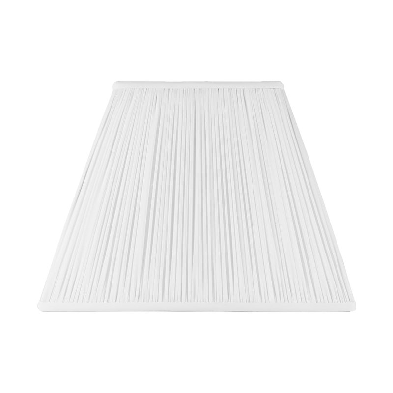 Square Shirred Silk Lamp Shade ( Spider ), 10" H x 12" W x 12" D, White