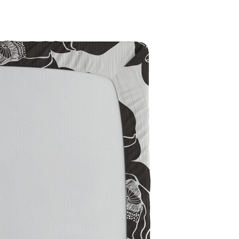 Drap-housse Ambesonne, Drap-housse de taille très grand, Gris pâle, noix de coco / floral