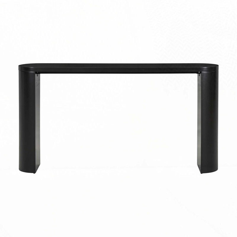 59.6"Long Oval Shaped  Console Table, Black