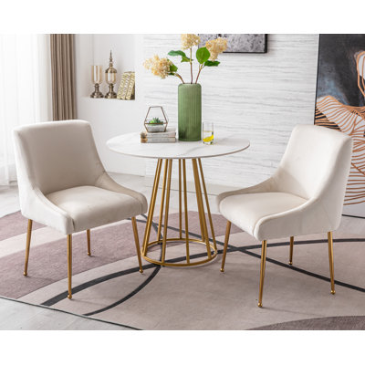 Chaise d'appoint en velours blanc