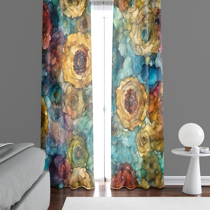 Paire de rideaux semi-transparents en polyester Aureli, L 20 po x L 52 po