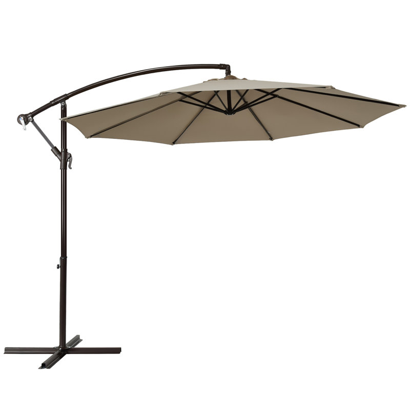 Parasol en porte-à-faux octogonal 10 pi Kunz, Brun clair