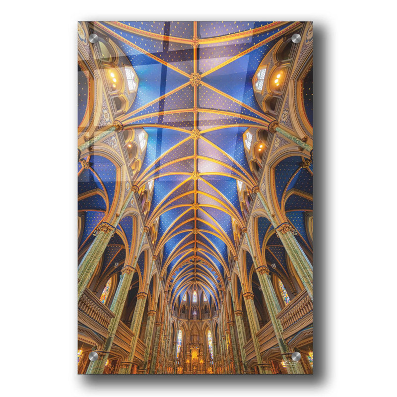 «Notre-Dame Cathedral Basilica» par Martin Podt, art mural en verre acrylique, H 36 po x l 24 po x P 0,2 po