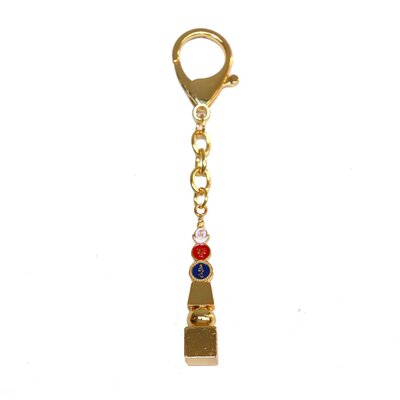 Five Element Pagoda with Om Ah Hum Keychain -  Feng Shui Import, 5915