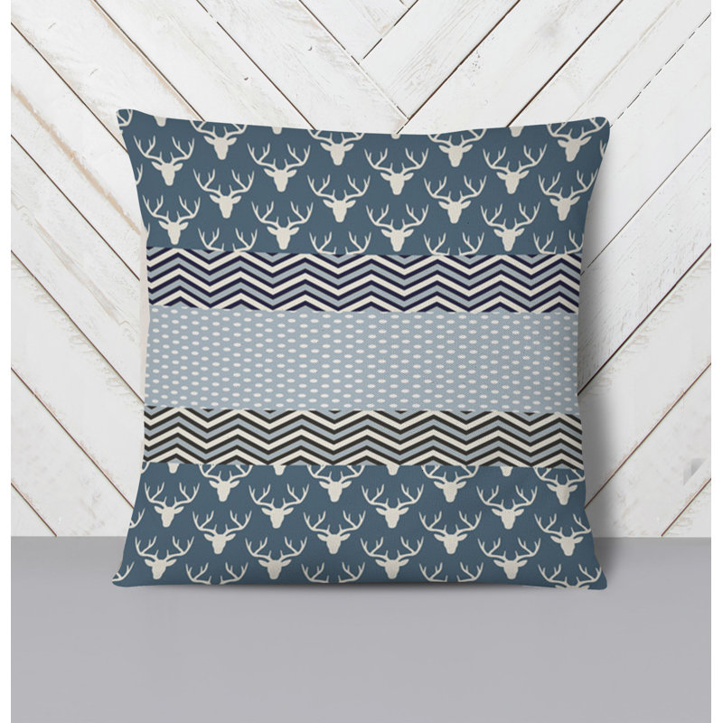 Throw Pillow With Insert, Blue Chevron 3, 20"H x 20"W