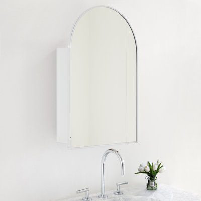 Dake Arched Bathroom Medicine Cabinet with Mirror Recessed and Surface Mount Medicine Cabinet Mirror