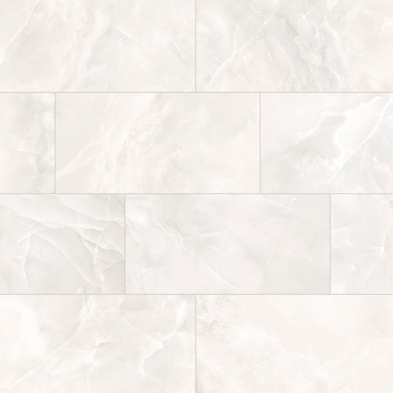 Cristal onyx 12 x 24 Selena, Blanc