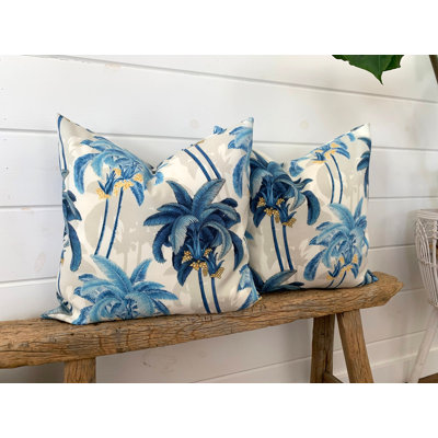 Floral Outdoor Reversible Pillow Cover